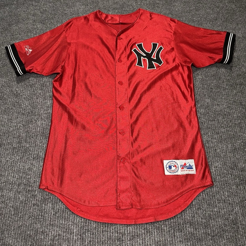 Vintage New York Yankees Majestic Authentic Jersey Alt Red Adult Medium
